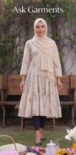 Off-White Botanical Tiered Lace Midi Frock